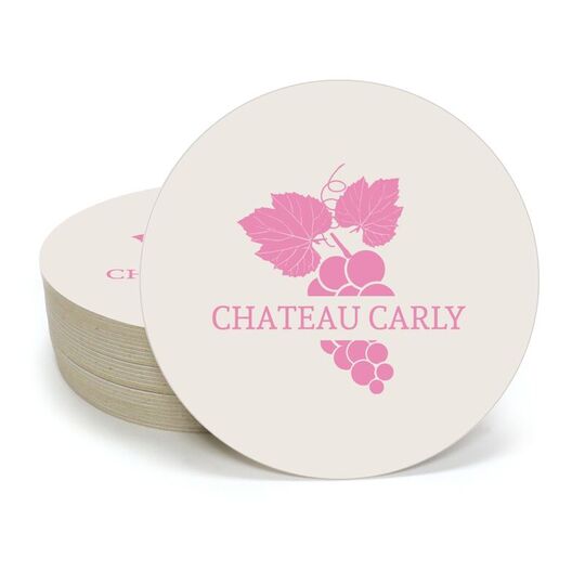 Wine Grapes Round Coasters