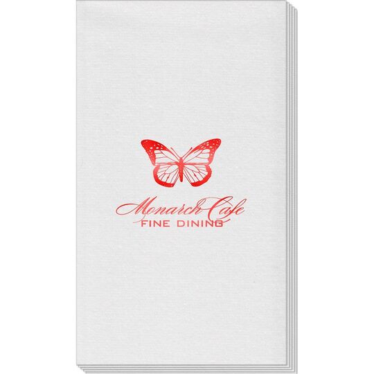 Magnificent Monarch Butterfly Linen Like Guest Towels