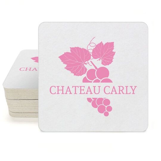 Wine Grapes Square Coasters