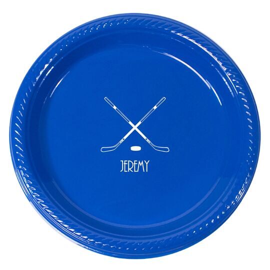 Double Hockey Sticks Plastic Plates