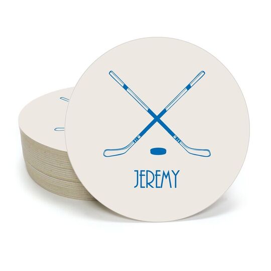 Double Hockey Sticks Round Coasters