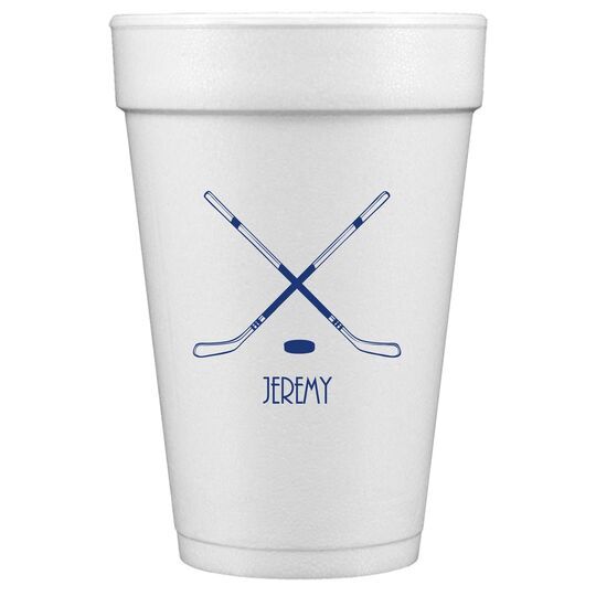 Double Hockey Sticks Styrofoam Cups