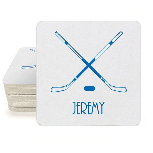 Double Hockey Sticks Square Coasters