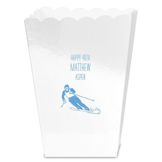 Skier  on the Slopes Mini Popcorn Boxes