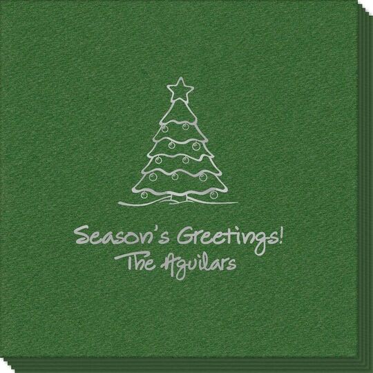 Decorative Christmas Tree Linen Like Napkins
