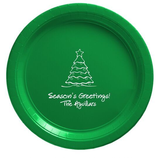 Decorative Christmas Tree Paper Plates