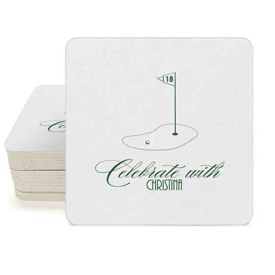 18th Hole Square Coasters