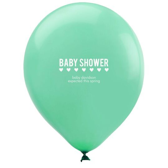 Baby Shower with Hearts Latex Balloons