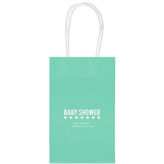 Baby Shower with Hearts Medium Twisted Handled Bags