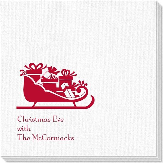 Victorian Sleigh with Presents Deville Napkins