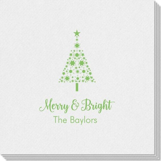 Starred Christmas Tree Linen Like Napkins