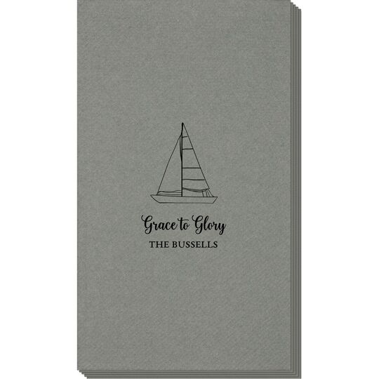 Sailboat Linen Like Guest Towels