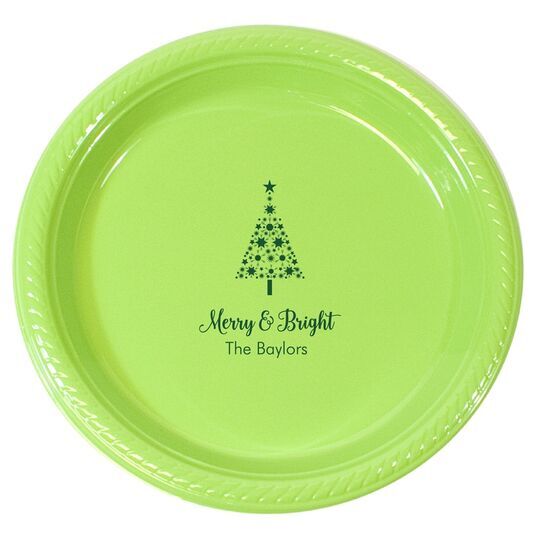 Starred Christmas Tree Plastic Plates