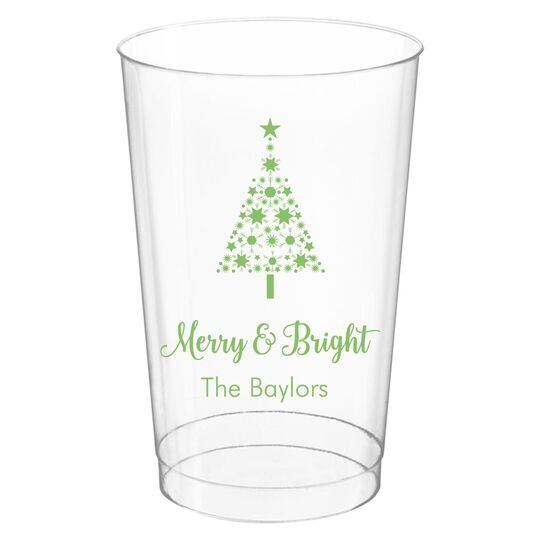 Christmas Tree Clear Plastic Cups
