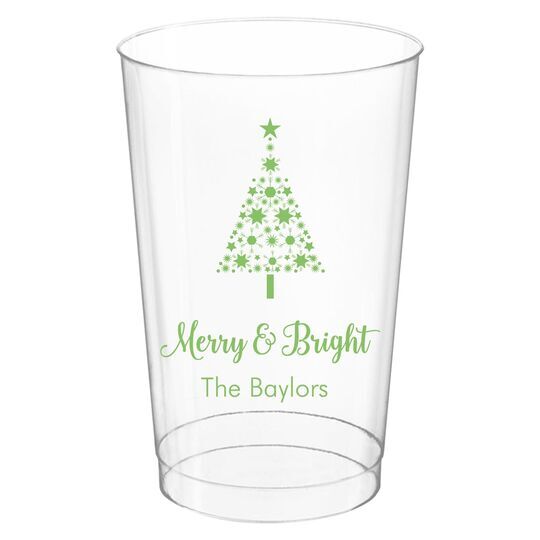 Starred Christmas Tree Clear Plastic Cups