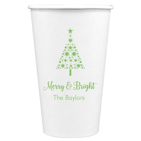 Starred Christmas Tree Paper Coffee Cups
