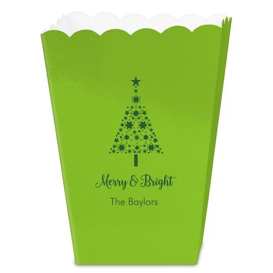 Starred Christmas Tree Mini Popcorn Boxes