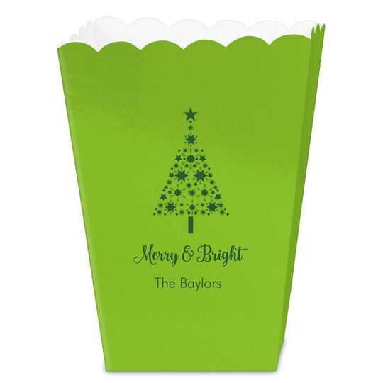 Starred Christmas Tree Mini Popcorn Boxes
