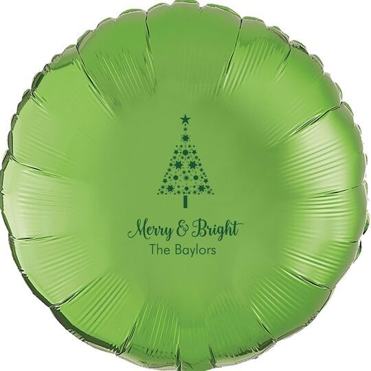 Starred Christmas Tree Mylar Balloons