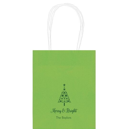 Starred Christmas Tree Mini Twisted Handled Bags