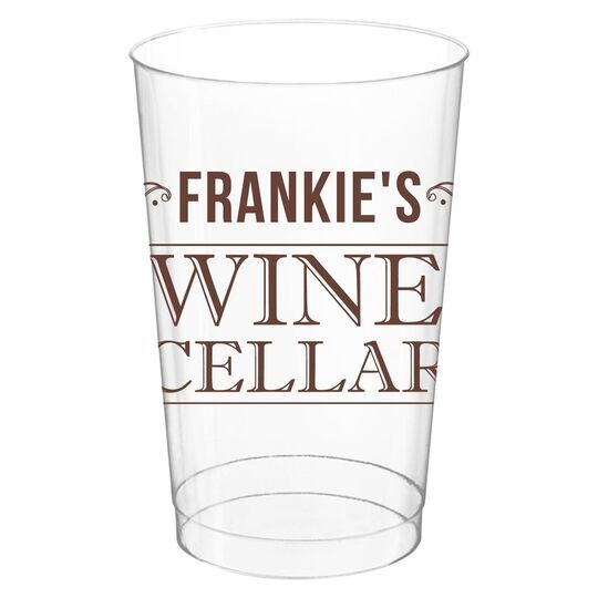 Vintage Wine Cellar Clear Plastic Cups