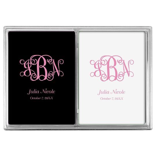 Vine Monogram with Text Double Deck Playing Cards
