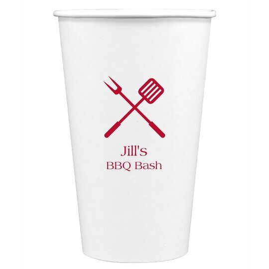 BBQ Utensils Paper Coffee Cups