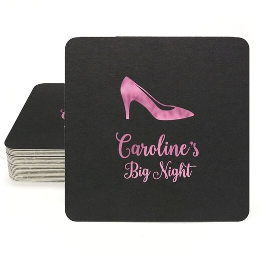 High Heeled Shoe Square Coasters