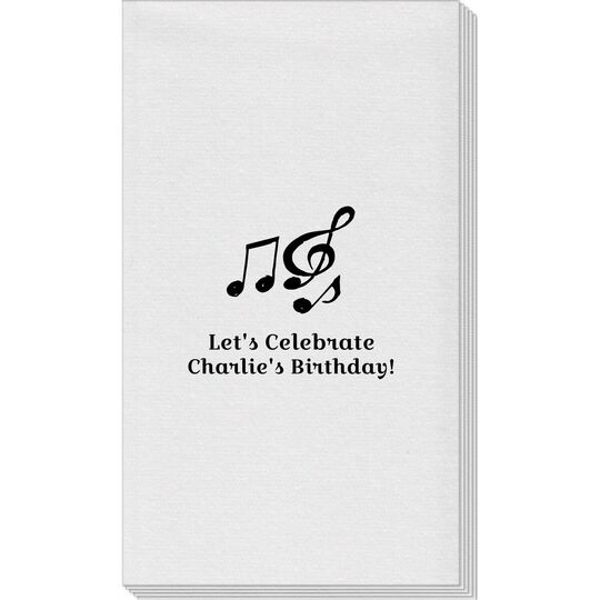 Music Notes Linen Like Guest Towels