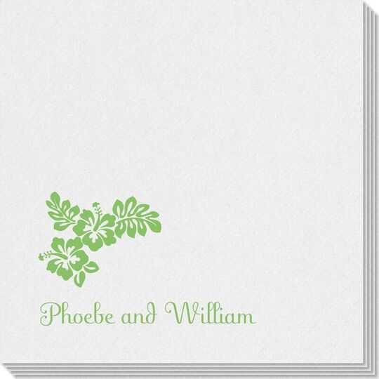 Hibiscus Flowers Linen Like Napkins