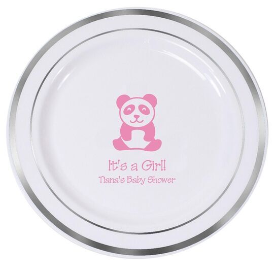 Panda Bear Premium Banded Plastic Plates