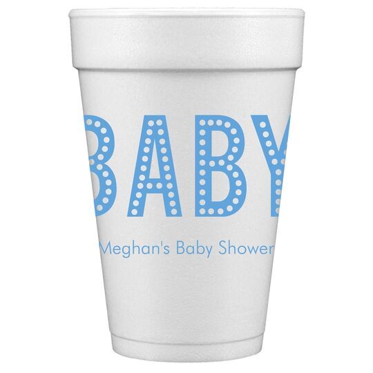 Polka Dot Baby Styrofoam Cups