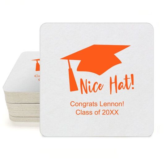 Nice Hat Square Coasters