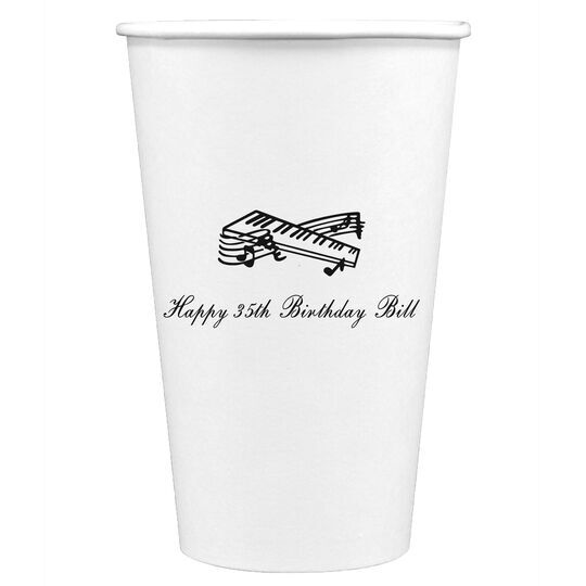 Musical Keyboard Paper Coffee Cups