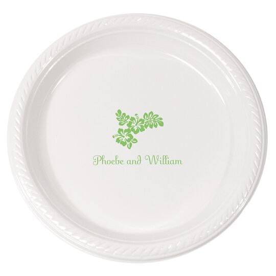 Hibiscus Flowers Plastic Plates