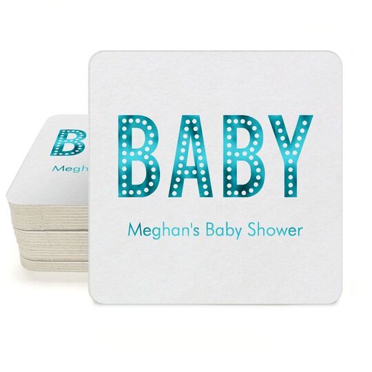 Polka Dot Baby Square Coasters