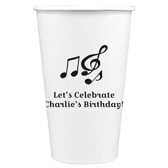 Music Notes Paper Coffee Cups