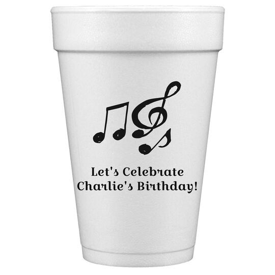 Music Notes Styrofoam Cups