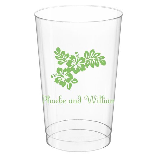 Hibiscus Flowers Clear Plastic Cups