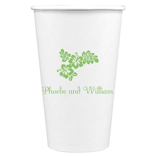 Hibiscus Flowers Paper Coffee Cups