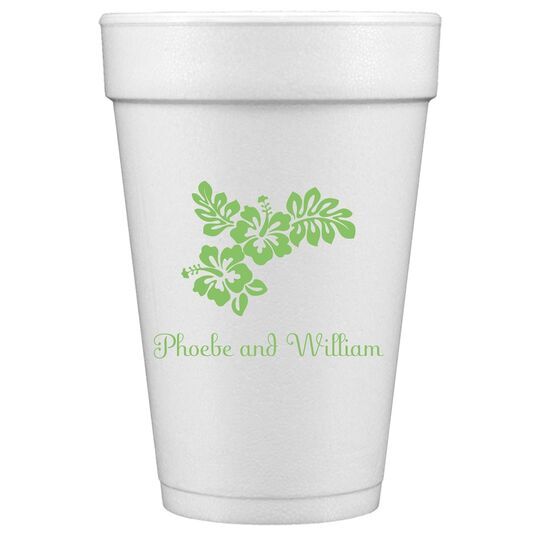 Hibiscus Flowers Styrofoam Cups