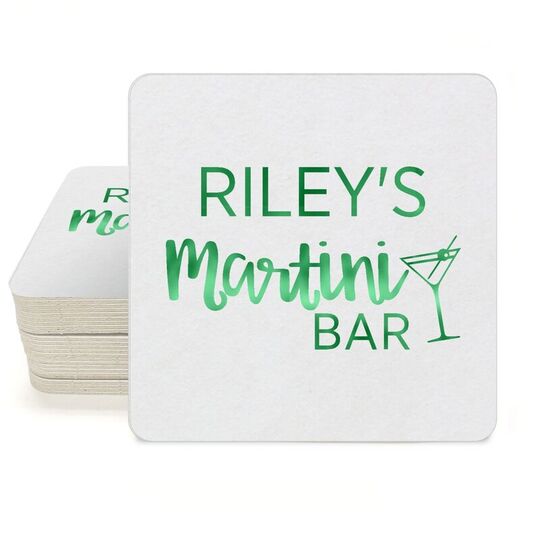 Modern Martini Square Coasters