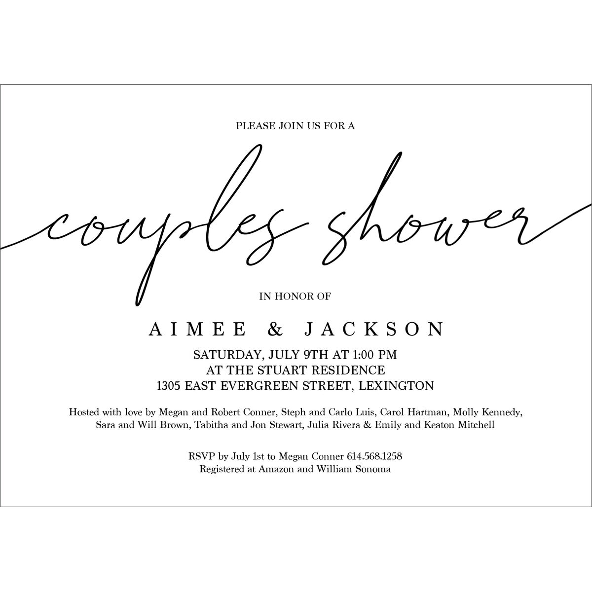 Custom Chic Couples Shower Invitations 6798