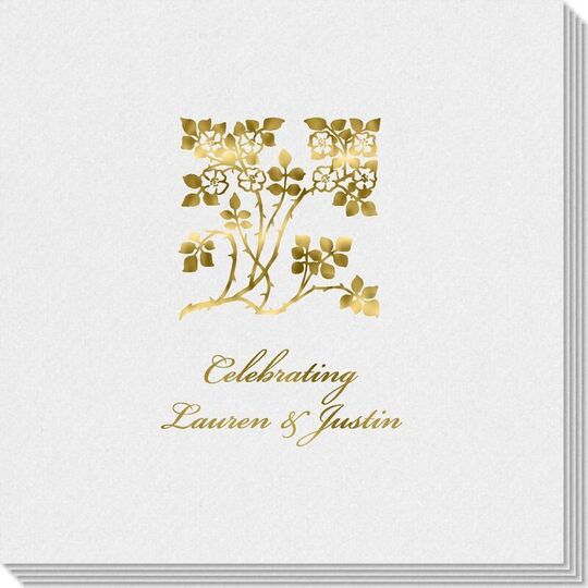 Floral Design Linen Like Napkins