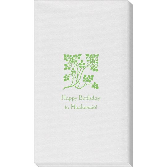 Floral Design Linen Like Guest Towels