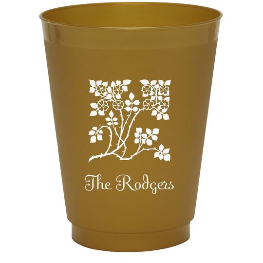 Floral Design Colored Shatterproof Cups