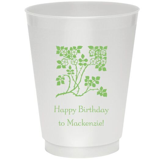 Floral Design Colored Shatterproof Cups