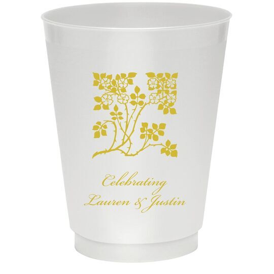 Floral Design Colored Shatterproof Cups