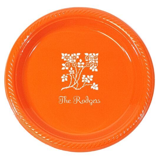 Floral Design Plastic Plates