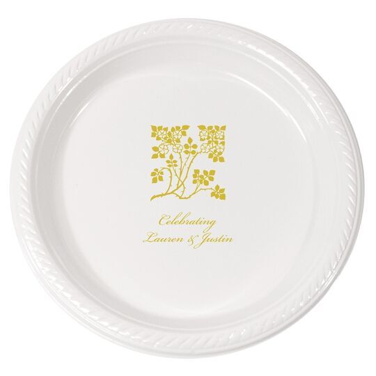 Floral Design Plastic Plates